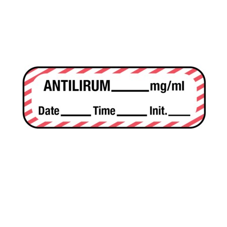 Nevs Label, Antilirum 1/2" x 1-1/2" White w/Red stripes & Black LANT-1652D